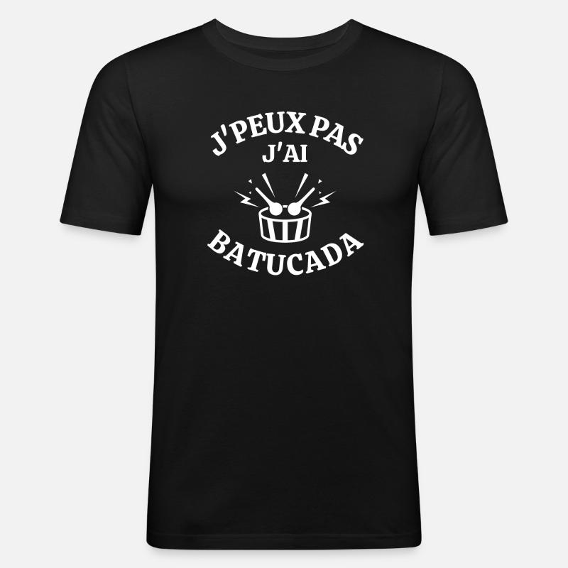 Batucada, percussion, samba - Men's Slim Fit T-Shirt - black