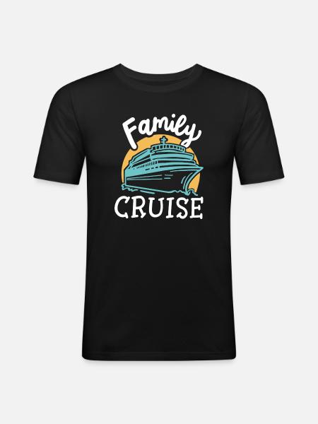 Familien Kreuzfahrt - Männer Slim Fit T-Shirt - Schwarz