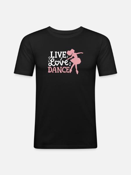 Ballett Tanzen Ballerina - Männer Slim Fit T-Shirt - Schwarz
