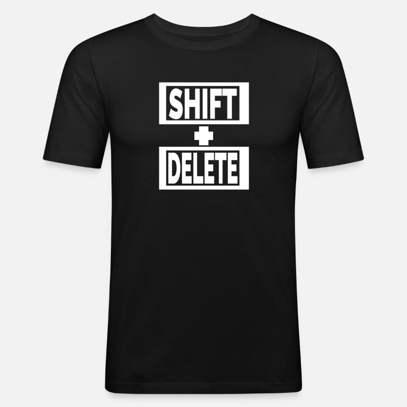SHIFT+ENTF Tastatur Lebensstil - Männer Slim Fit T-Shirt - Schwarz