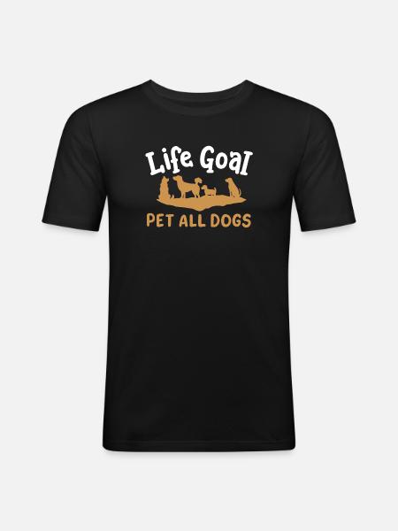 Hundebesitzer Hundeliebhaber - Männer Slim Fit T-Shirt - Schwarz