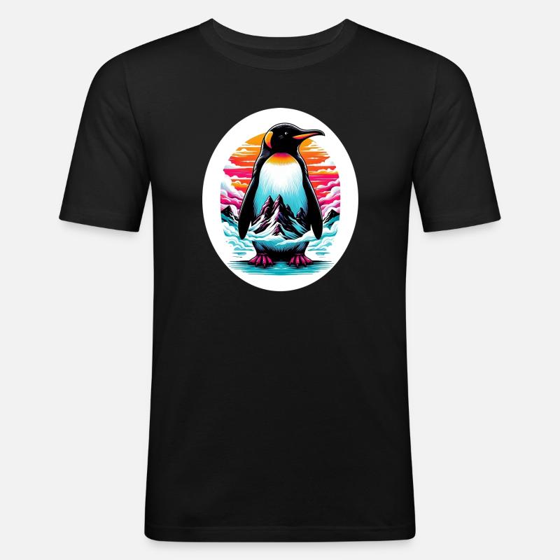Pinguin - Männer Slim Fit T-Shirt - Schwarz