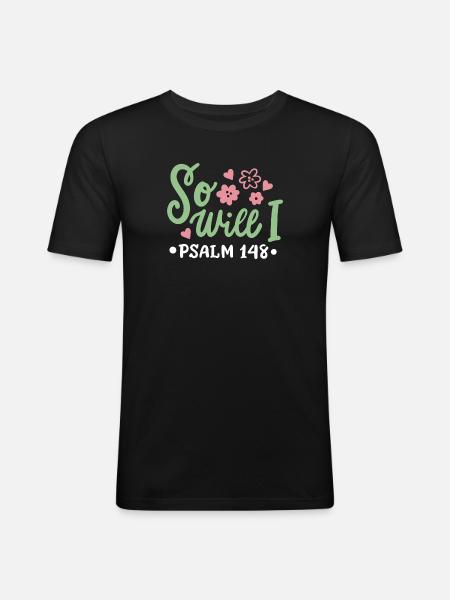 Christlich Glaube Bibelvers - Männer Slim Fit T-Shirt - Schwarz