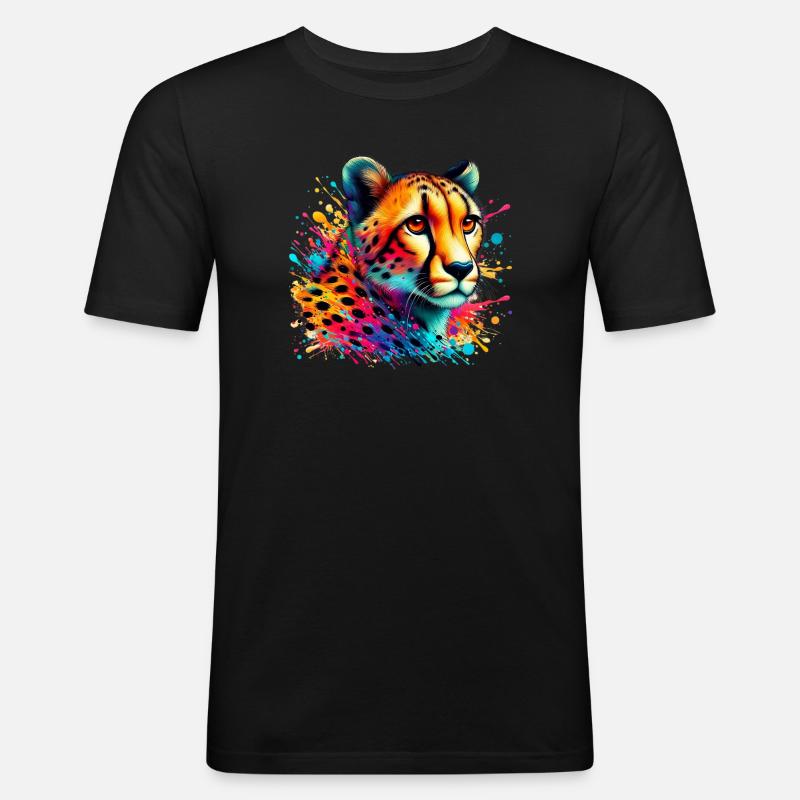 Gepard - Männer Slim Fit T-Shirt - Schwarz