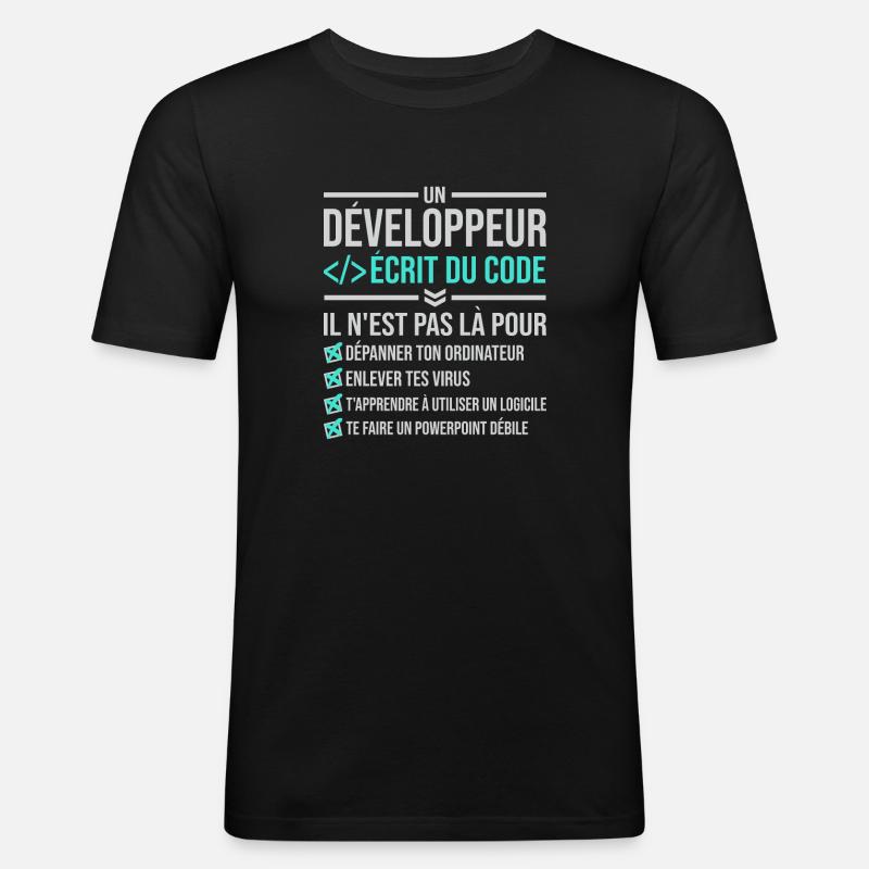 Entwickler, der Code schreibt - Männer Slim Fit T-Shirt - Schwarz