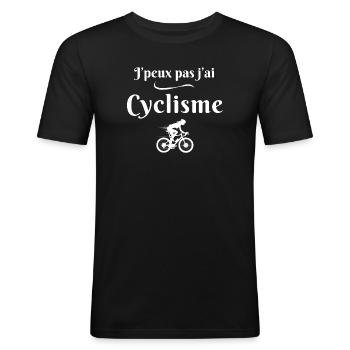 Radfahren, Radfahren, Radfahren - Männer Slim Fit T-Shirt - Schwarz - Vorne - Nik (191cm)