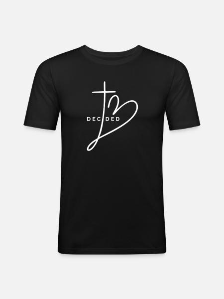 Decided - Männer Slim Fit T-Shirt - Schwarz