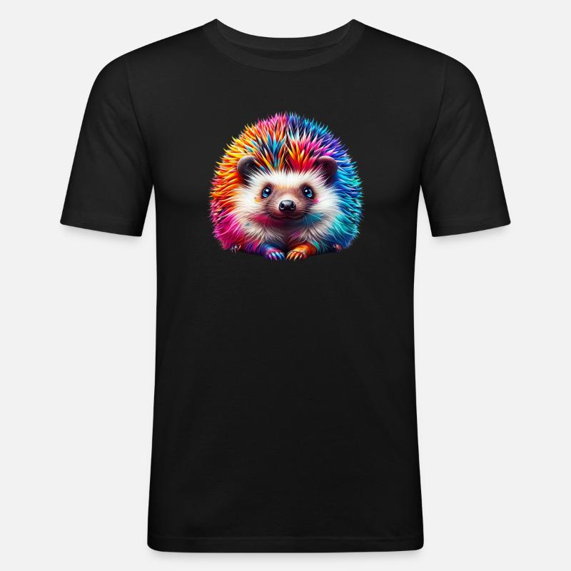 Hedgehog - Men's Slim Fit T-Shirt - black