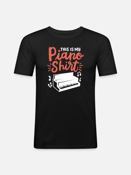 Klavierspieler Pianist - Männer Slim Fit T-Shirt - Schwarz