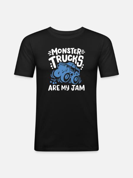 Monster Truck - Männer Slim Fit T-Shirt - Schwarz