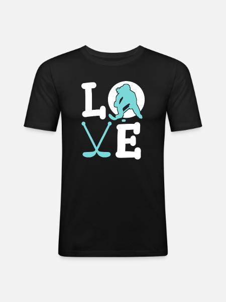 Eishockey Eishockeyspielerin - Männer Slim Fit T-Shirt - Schwarz