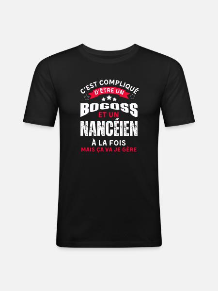 Habitants de Nancy - T-shirt près du corps Homme - noir