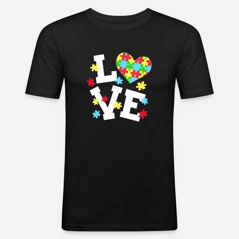 Autismus Bewusstsein - Männer Slim Fit T-Shirt - Schwarz