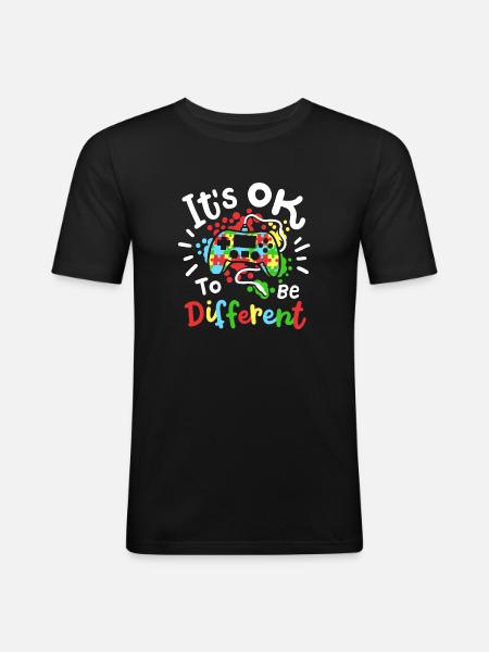 Autismus Bewusstsein - Männer Slim Fit T-Shirt - Schwarz