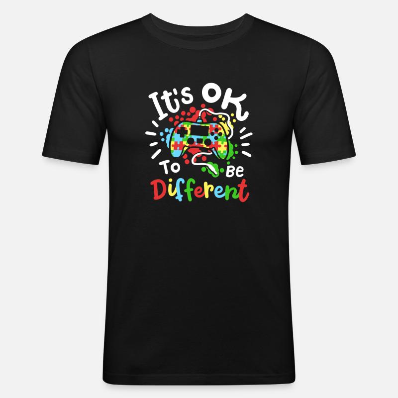 Autismus Bewusstsein - Männer Slim Fit T-Shirt - Schwarz