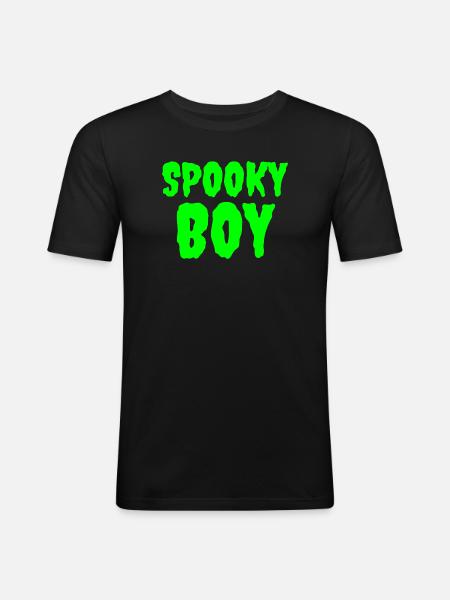 Spooky Boy Halloween Graphic Tee - Men's Slim Fit T-Shirt - black
