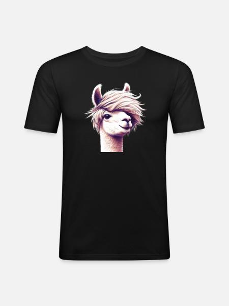 Alpaga - T-shirt près du corps Homme - noir