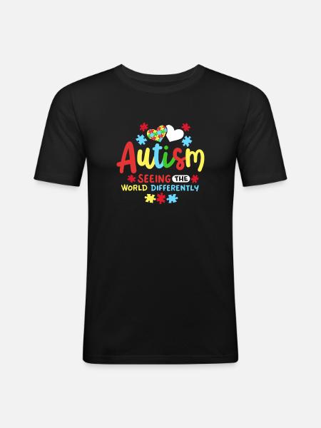 Autismus Bewusstsein autistische Kinder - Männer Slim Fit T-Shirt - Schwarz