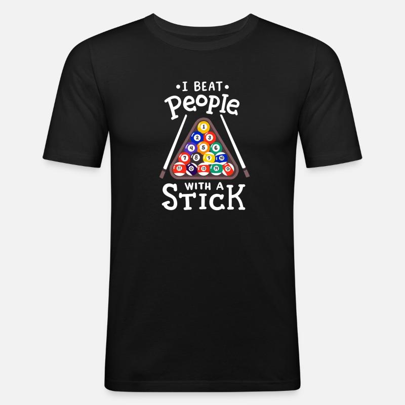 Billard Poolspieler - Männer Slim Fit T-Shirt - Schwarz