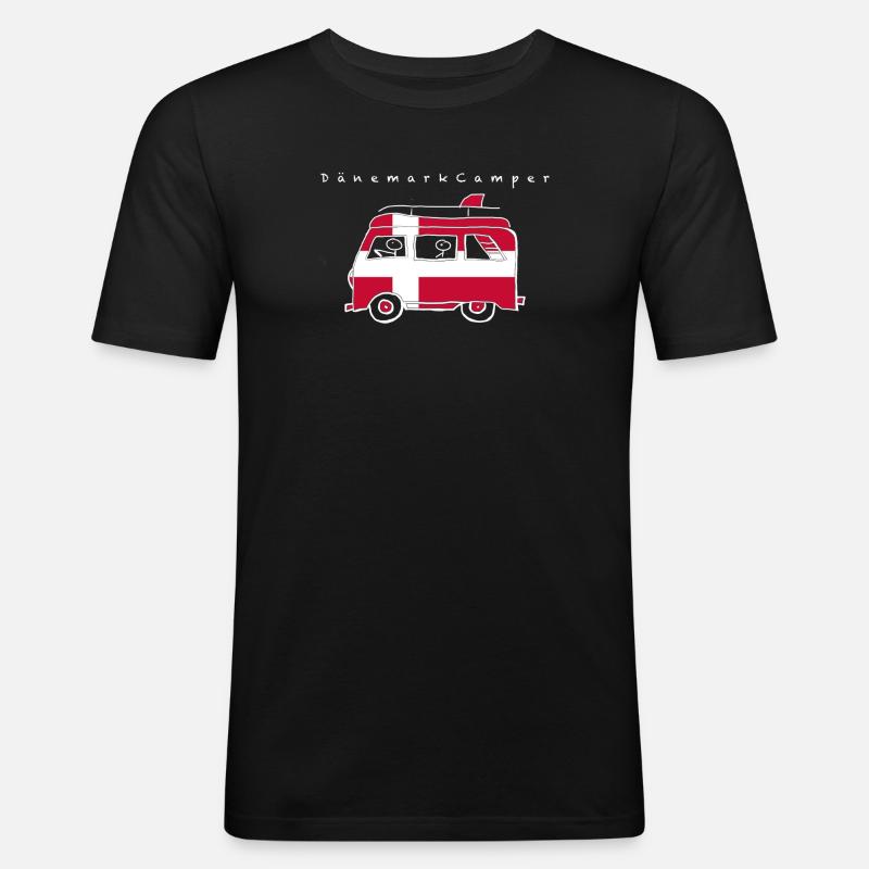DänemarkCamper - Männer Slim Fit T-Shirt - Schwarz