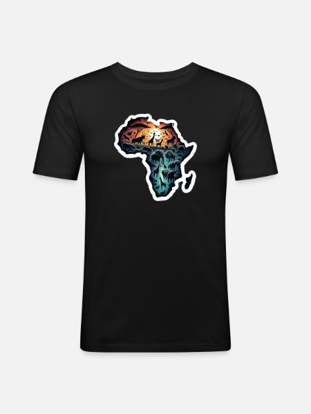 Afrique Aventure - T-shirt près du corps Homme - noir