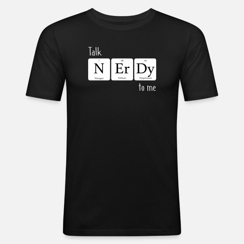 Elements Talk nerdy to me - Männer Slim Fit T-Shirt - Schwarz