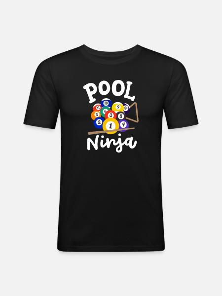 Billardspieler Billard - Männer Slim Fit T-Shirt - Schwarz