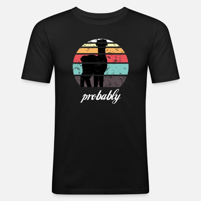 Alpaka - Männer Slim Fit T-Shirt - Schwarz