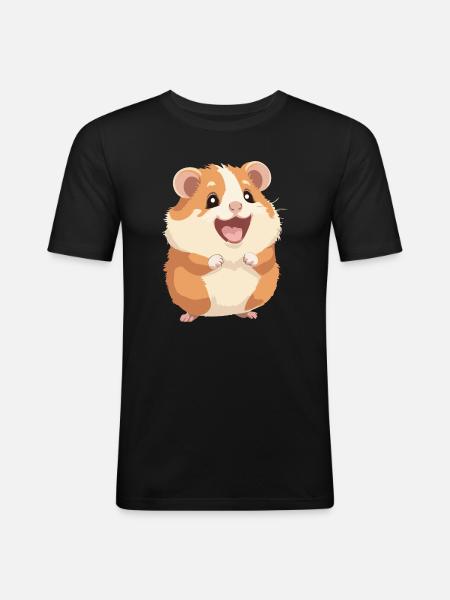 Hamster - T-shirt près du corps Homme - noir