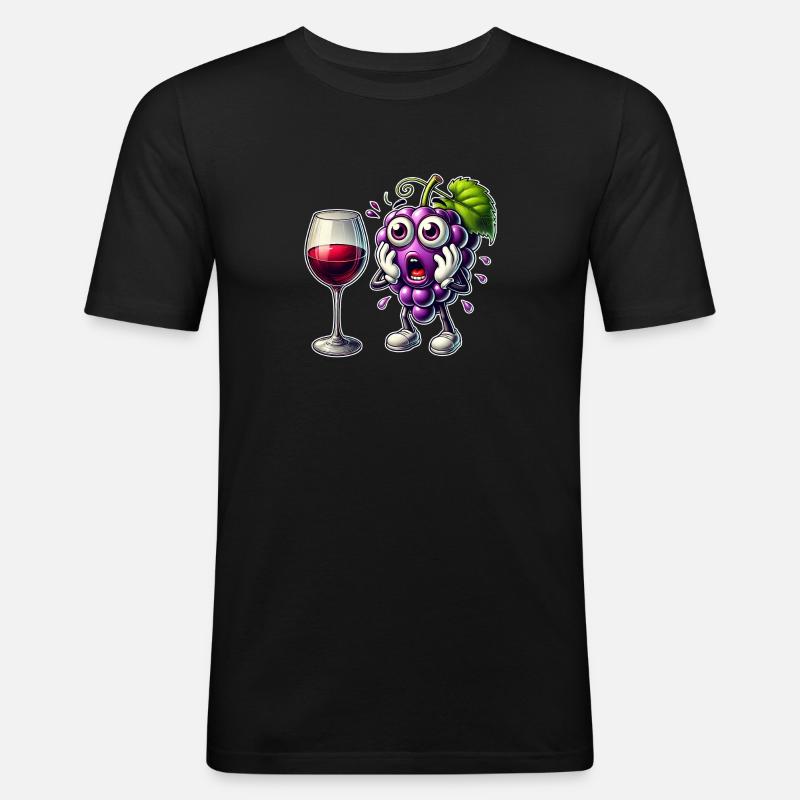 Funny wine grape design - Men's Slim Fit T-Shirt - black