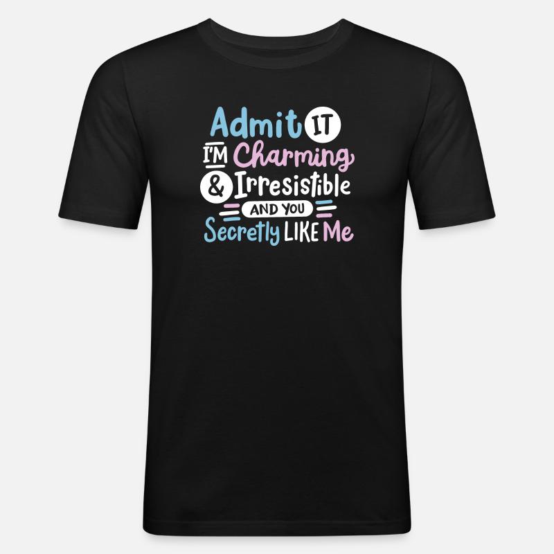 Sarkasmus sarkastischer Spruch - Männer Slim Fit T-Shirt - Schwarz