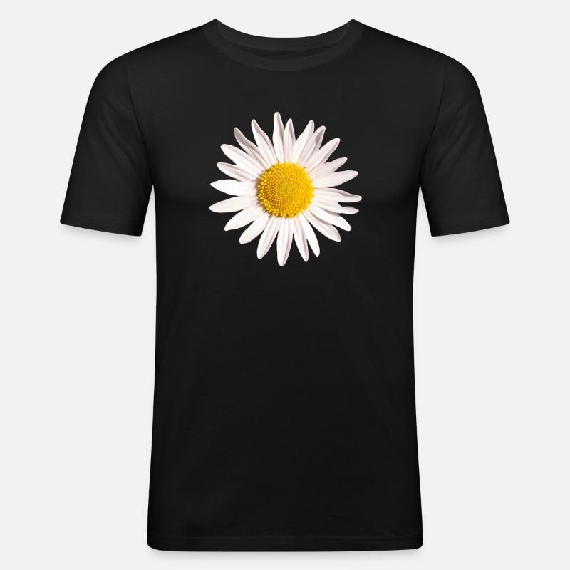 Gänseblümchen - Männer Slim Fit T-Shirt - Schwarz