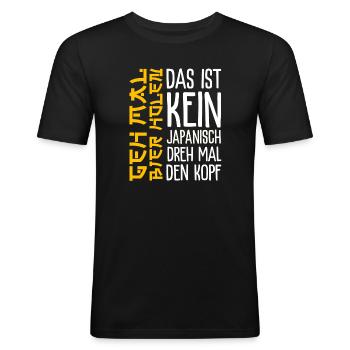 Lustiger Bierspruch Geh mal Bier holen  - Männer Slim Fit T-Shirt - Schwarz - Vorne - Nik (191cm)