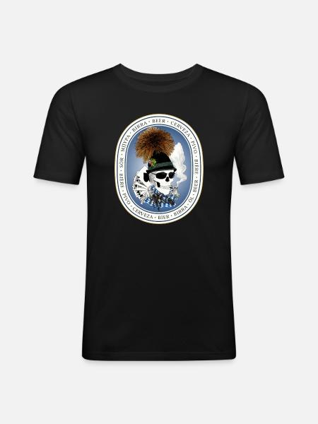 Beer Tent Skull - Men's Slim Fit T-Shirt - black