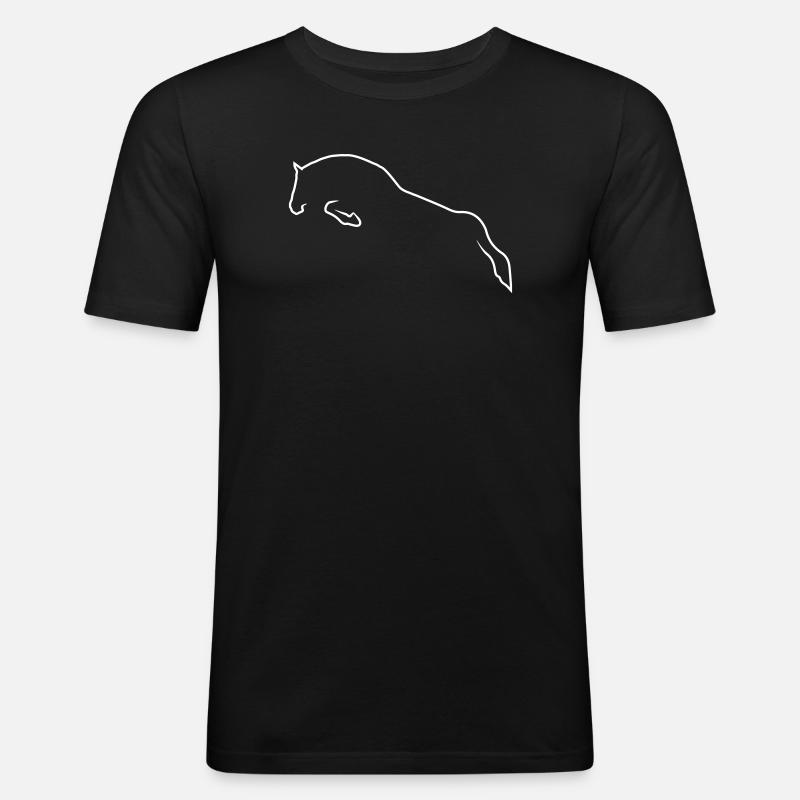 Springpferd - Männer Slim Fit T-Shirt - Schwarz