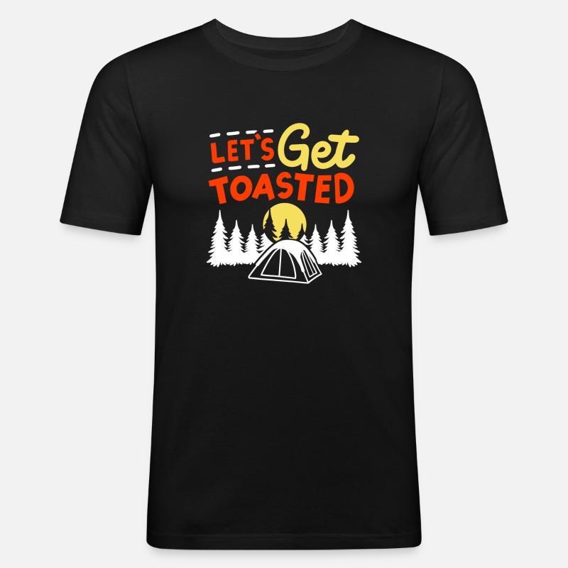 Camping Camper - Männer Slim Fit T-Shirt - Schwarz