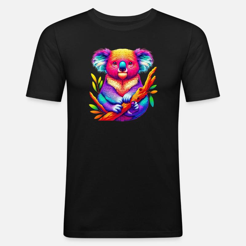 Koala - Männer Slim Fit T-Shirt - Schwarz