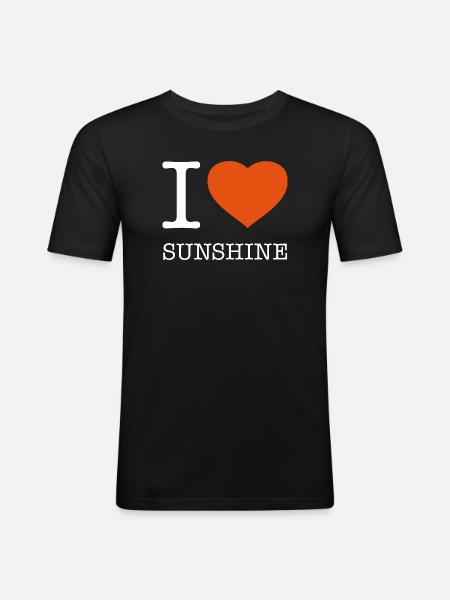 I LOVE SUNSHINE Sun - Men's Slim Fit T-Shirt - black