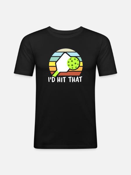 Pickleball-Spieler - Männer Slim Fit T-Shirt - Schwarz