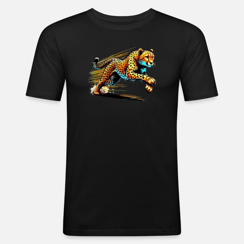 Gepard - Männer Slim Fit T-Shirt - Schwarz
