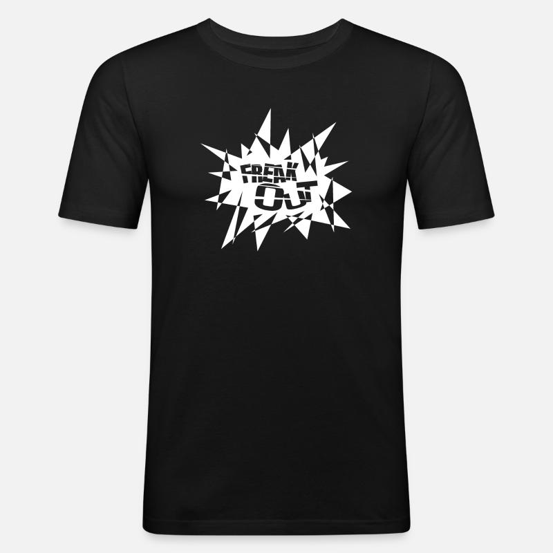 Kantiger Explosionsburst Text - Männer Slim Fit T-Shirt - Schwarz