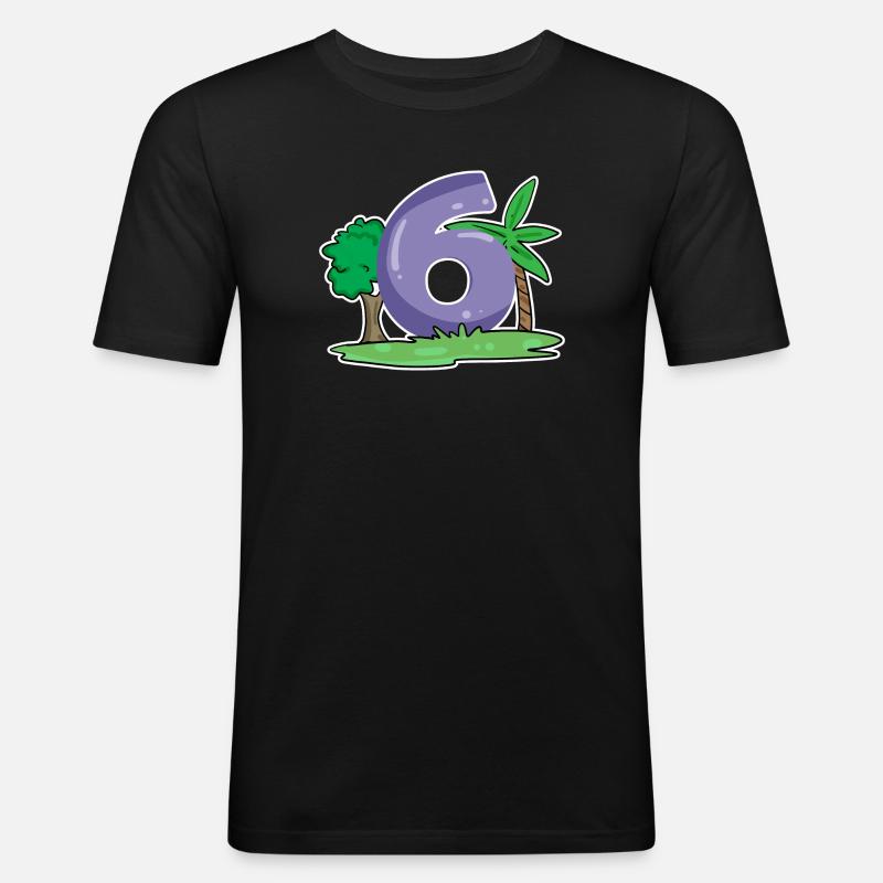 Number 6 Pattern - Men's Slim Fit T-Shirt - black