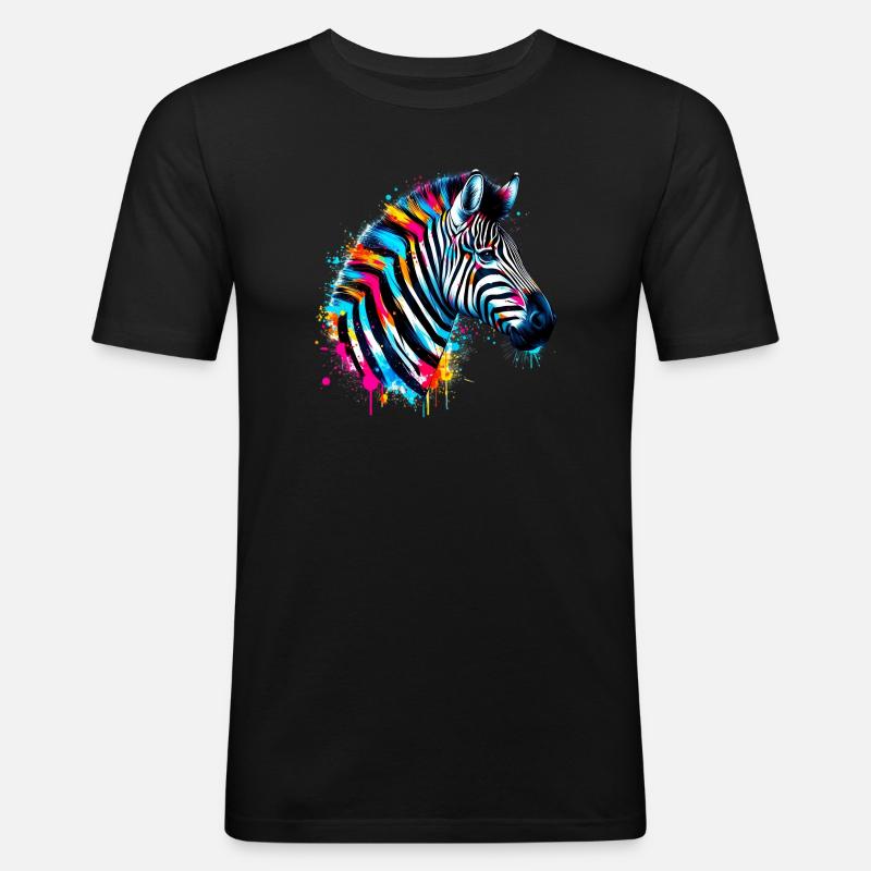 Zebra - Men's Slim Fit T-Shirt - black