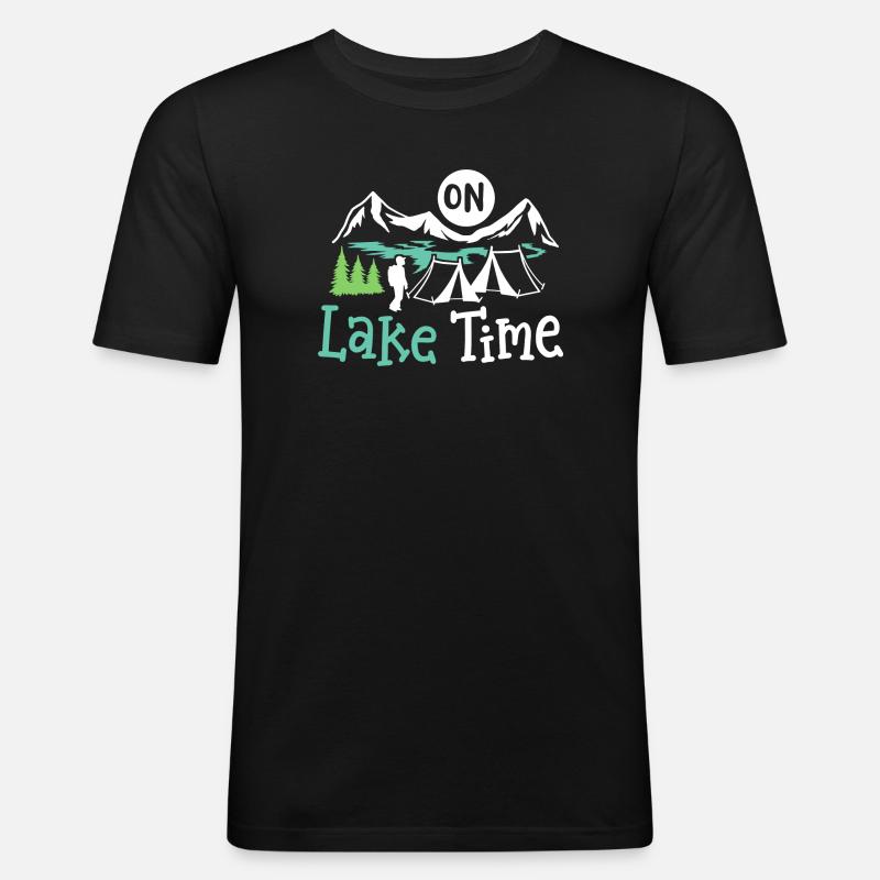 See Camping Zelten - Männer Slim Fit T-Shirt - Schwarz