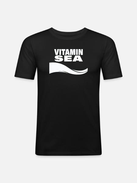 VITAMIN SEA - Men's Slim Fit T-Shirt - black