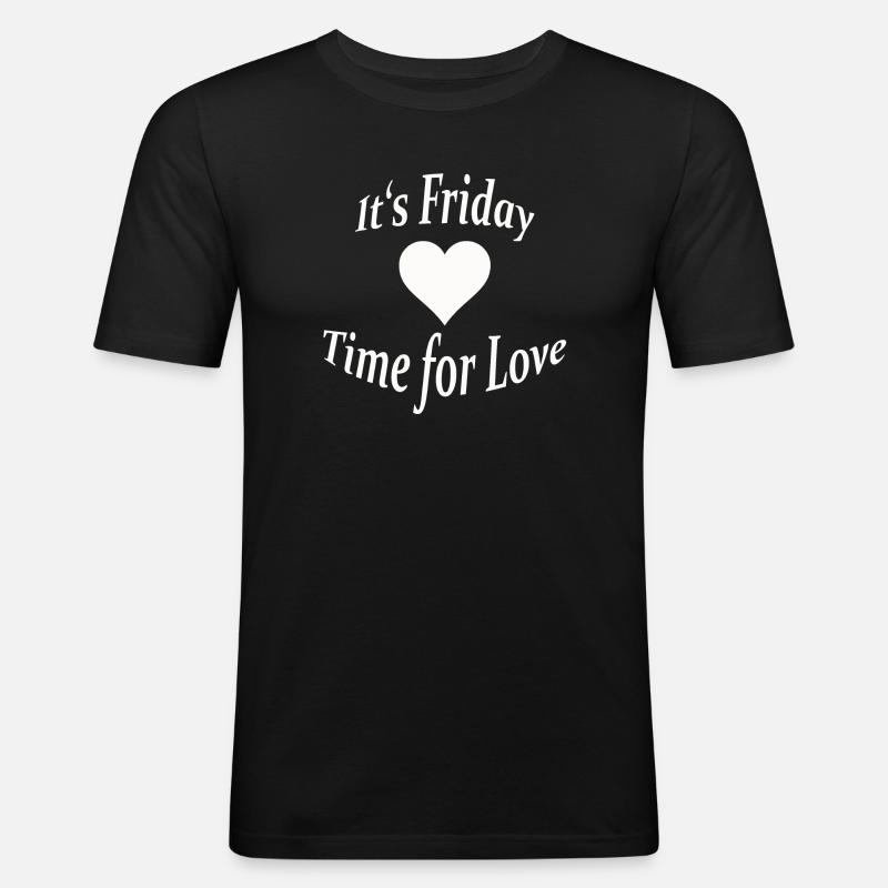 IT'S FRIDAY - Männer Slim Fit T-Shirt - Schwarz