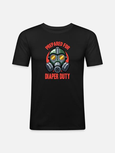 Göttergatte - Papa Witze - Männer Slim Fit T-Shirt - Schwarz