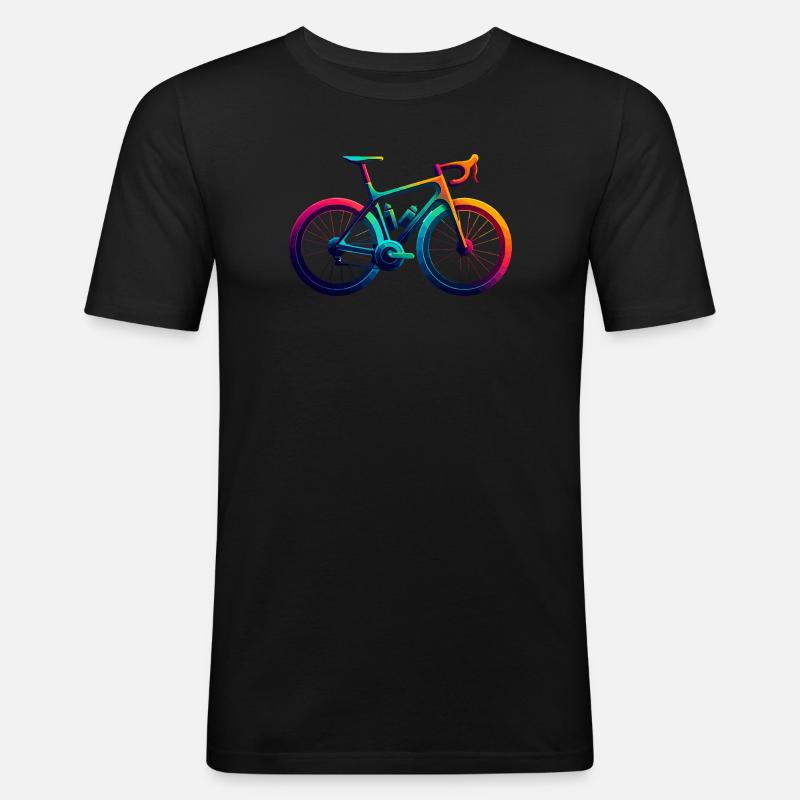 Lebendiger Regenbogen Radfahren Illustration - Männer Slim Fit T-Shirt - Schwarz