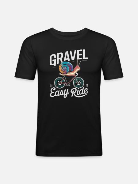 Snail Biking Adventure Illustration - Men's Slim Fit T-Shirt - black