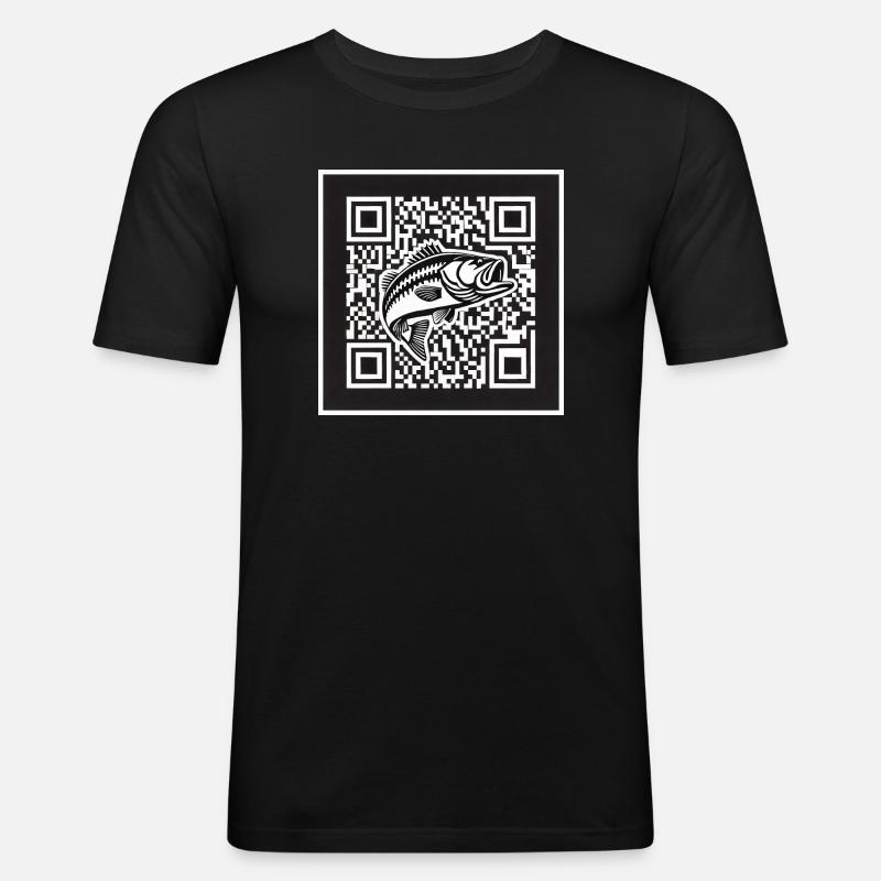Barsch QR Code Design - Männer Slim Fit T-Shirt - Schwarz
